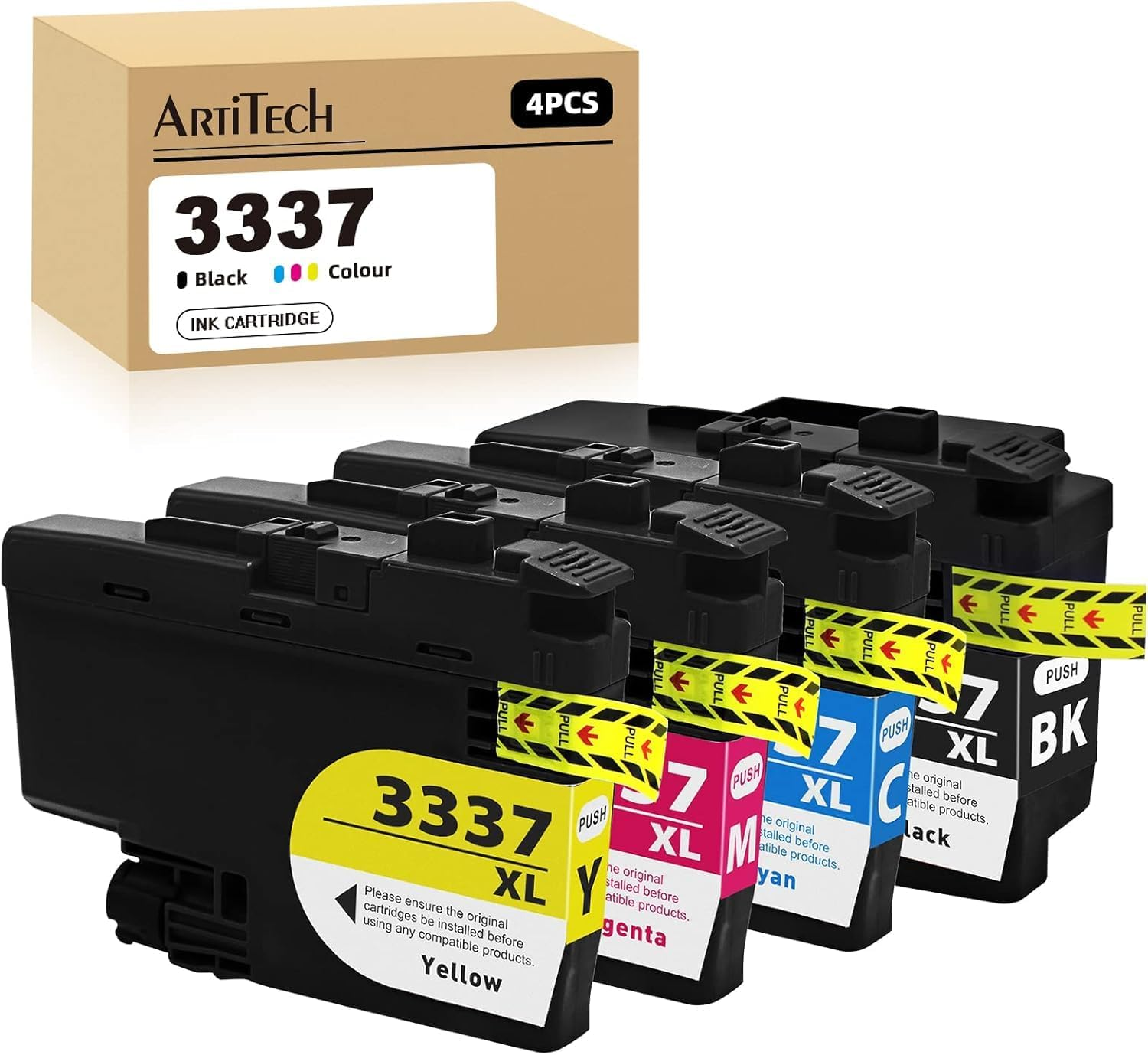 Artitech LC3337 Ink Cartridges Compatible for Brother LC 3337 Replacement for Brother MFC-J5945DW MFC-J6545DW MFC-J6945DW MFC-J5845DW Printer (1B 1C 1M 1Y) image number 3