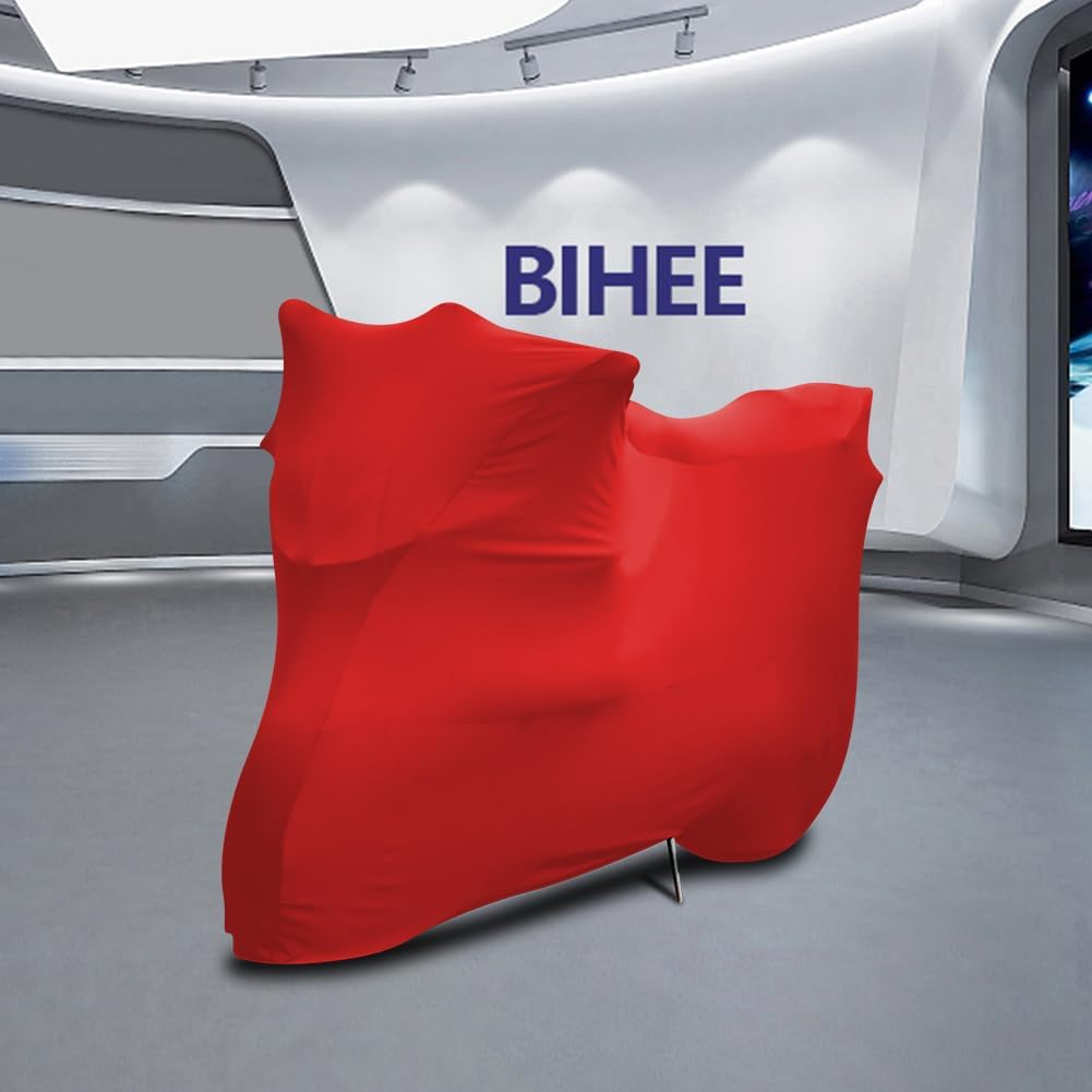Indoor Motorcycle Cover Soft Stretch Dustproof Cover Compatible with All Motor, 96 Inches,Red image number 4