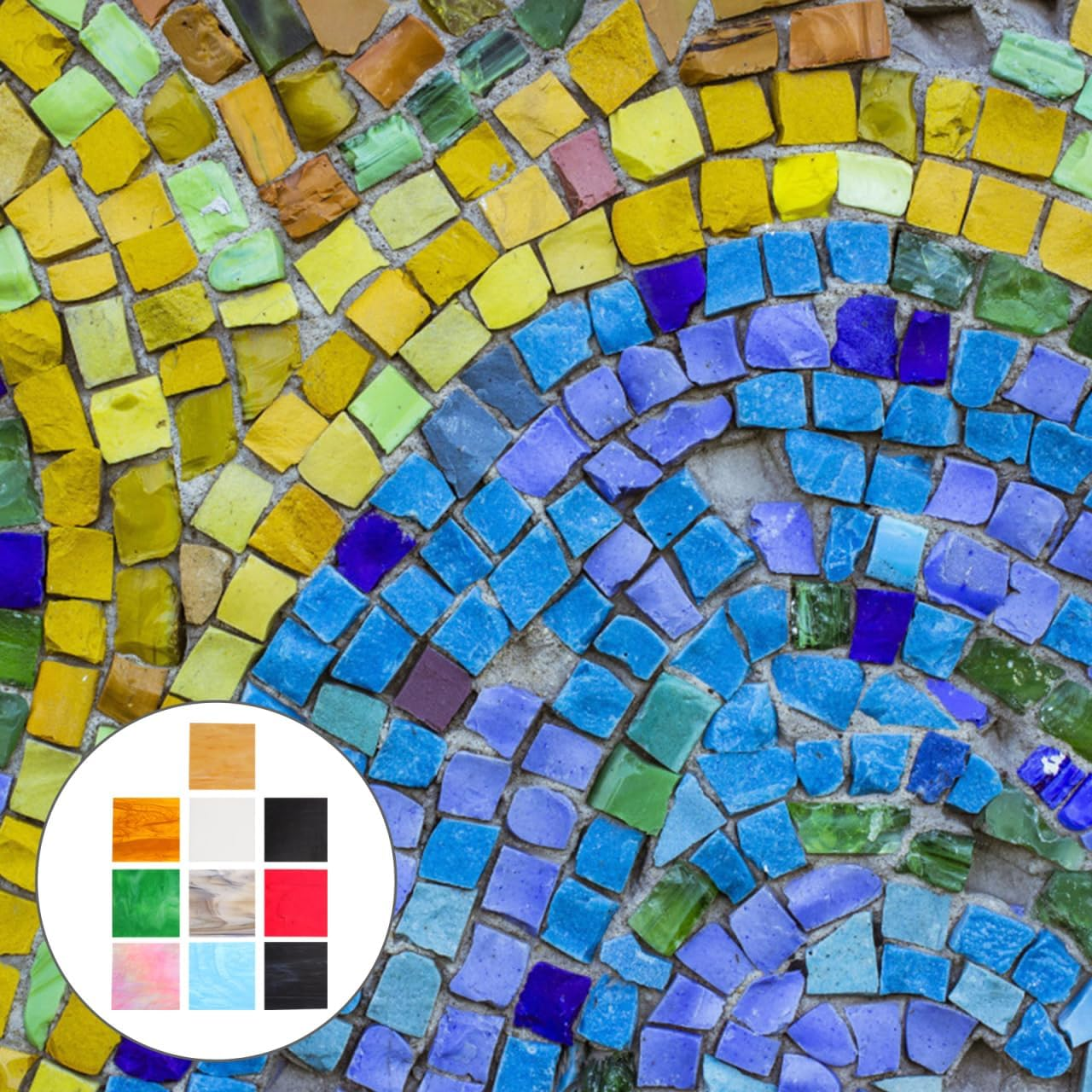 SHINEOFI 10Pcs Stainless Steel Mica Glass Sheets - Assorted Colors for DIY Cathedral Arts Projects with Water Ripple Texture image number 1