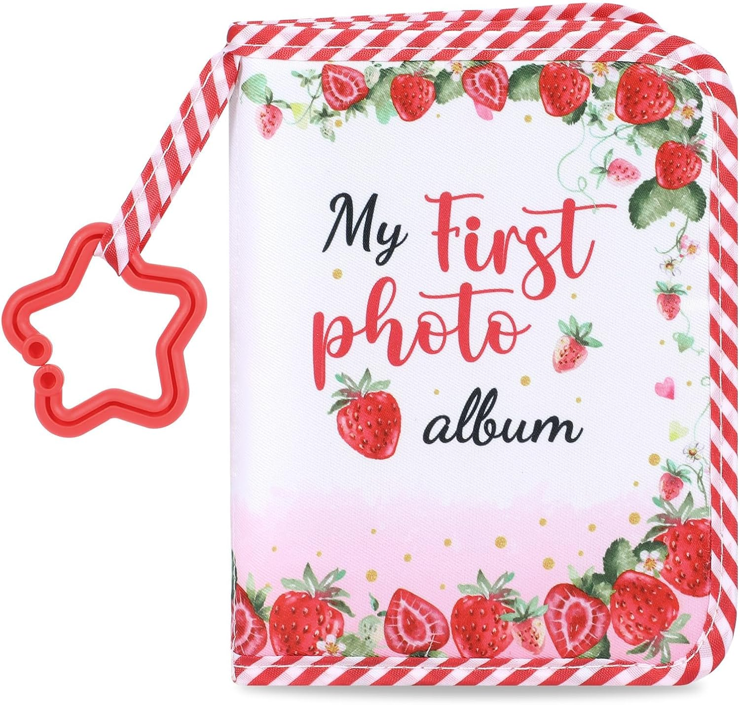 Baby'S My First Family Album Soft Photo Cloth Book Strawberry My First Book of Photos Baby Memory Album Gift Holds 4X6 Pictures for Babies Newborn Toddler & Kids Baby Shower image number 4