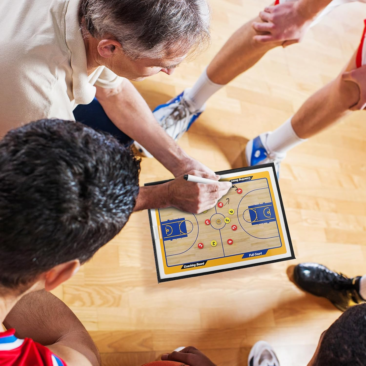 Basketball Coaching Board with Magnetic Makers Marker Pen Basketball Training Folder 3 Fold image number 5