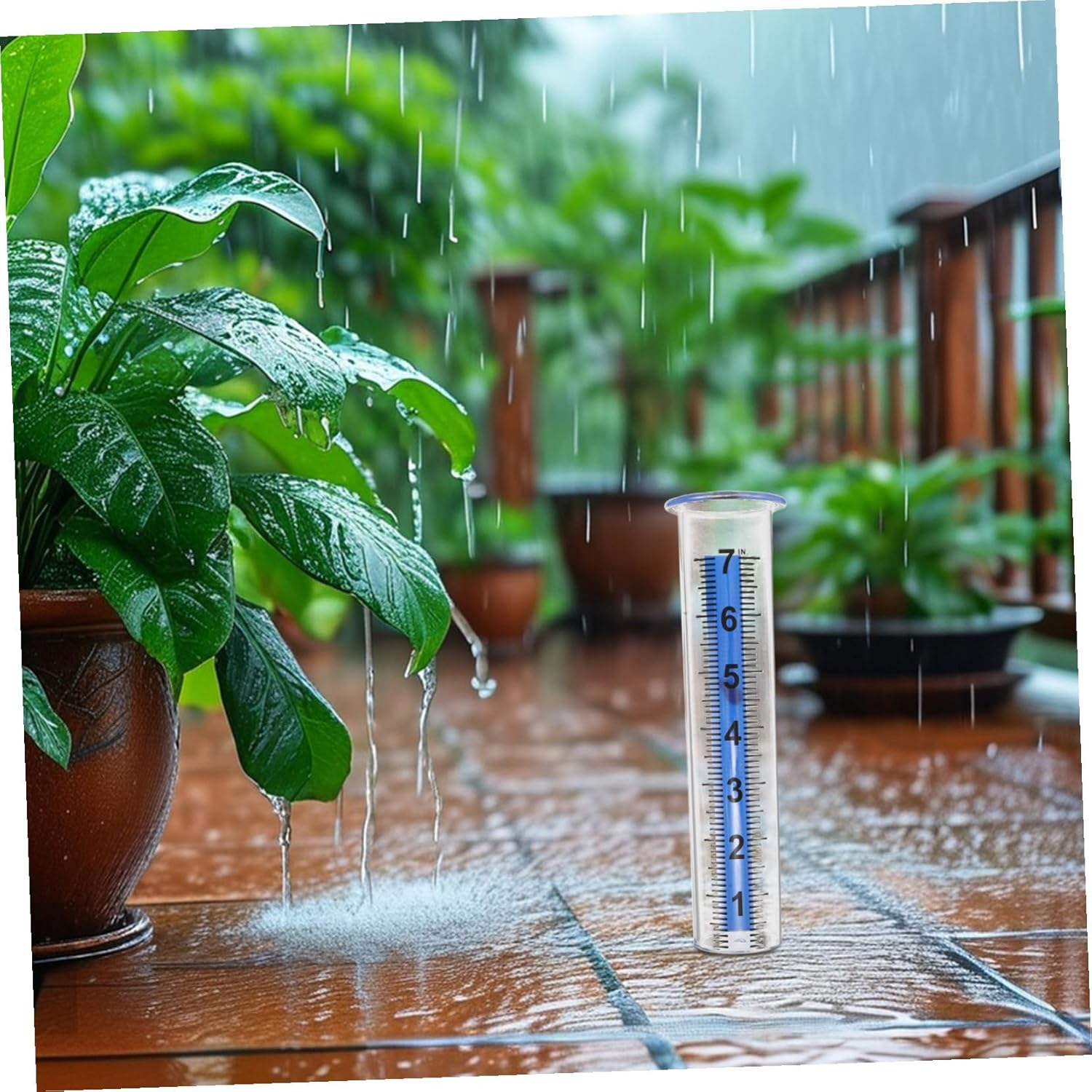 Alasum 4PCS Outdoor Rain Gauge Tubes Plastic Measurement Tubes for Garden Lawn Backyard Plants Frost-Resistant Transparent Weatherproof Rainwater Measuring Tools image number 5