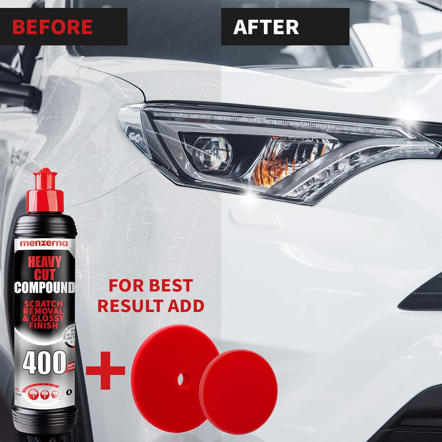Menzerna Heavy Cut 400 250Ml (8Oz) Formerly Fast Gloss 400 - an Innovative Automotive Polish That Removes Scratches and Creates Gloss in a Single Step (8 Fl Oz) image number 3