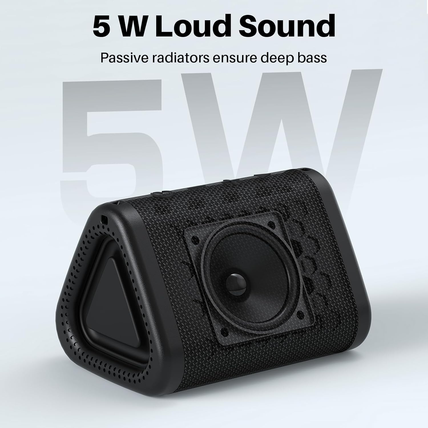 Bobtot Portable Bluetooth Speaker Wireless, IPX7 Small Shower Speaker Waterproof, 15H Playing Time, Loud and Stereo Sound with Bass, TWS Pairing for Party, Camping, Travel, Black image number 3