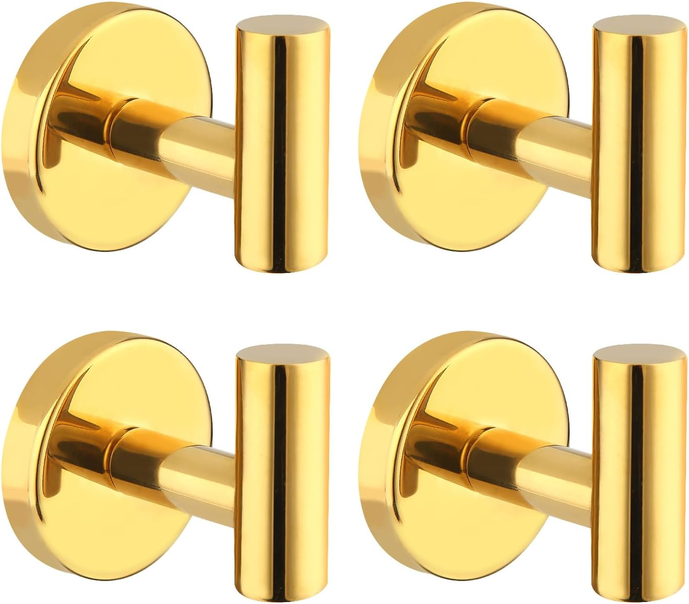 4 Pack Bath Towel Hooks, Wall Mount Towel Holder Chrome Finish Towel Rack, Heavy Duty Robe Coat Loofah Hooks for Shower, Kitchen,Hotel, Pool Tile, Brick Modern Style Decor Wall Hooks