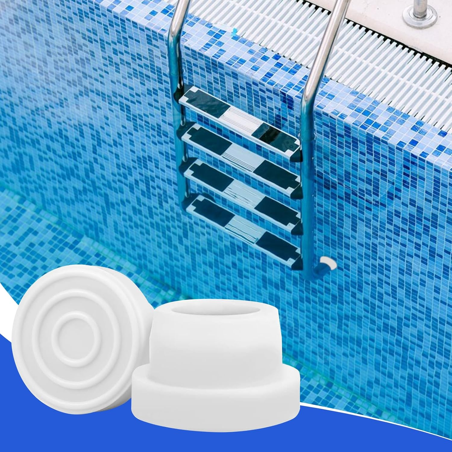 Pool Ladder Bumpers for Inground Pool - Pool Ladder Plugs Fits 1.9&rdquo; Swimming Pool Ladder Tubing - Steps inside Plug Caps for Protect Swimming Pool Liner, Rubber Ladder Foot Cover (2Pack) image number 5