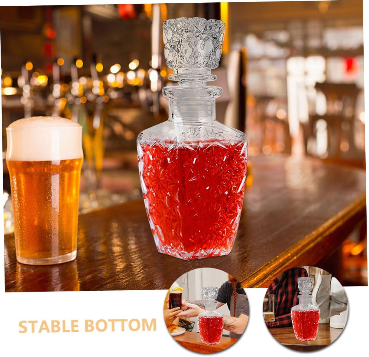 TIDTALEO 2Pcs Glass Wine Bottle Thicken Wine Glass Bottle Packaging for Party Banquet Creative Design image number 3