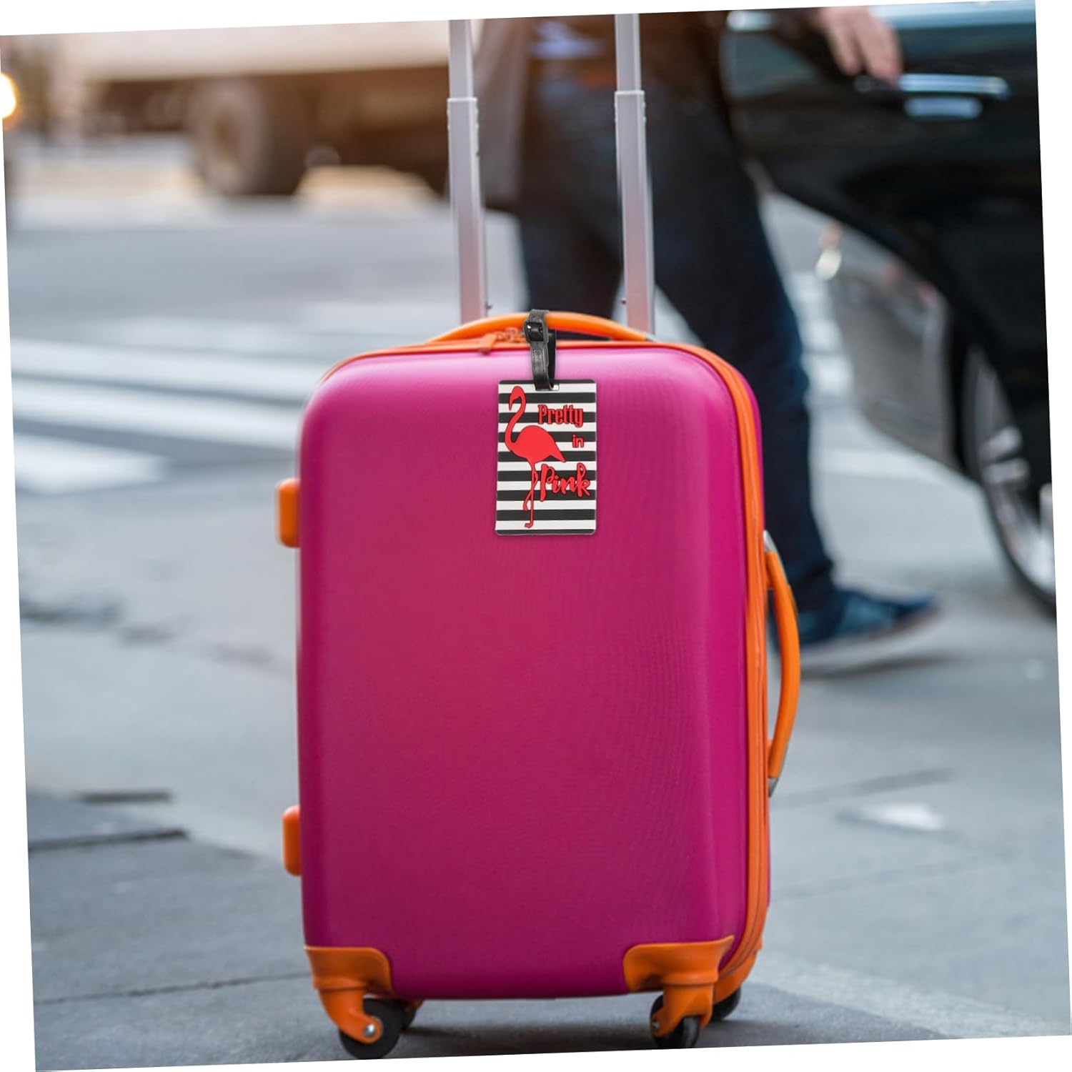 VALICLUD 10Pcs Cute Cartoon Luggage Tags Set Flamingo Ice Cream Soft PVC Travel Tags for Suitcases for Boys and Girls Adults Fun Identification Labels for Airport Travel image number 6