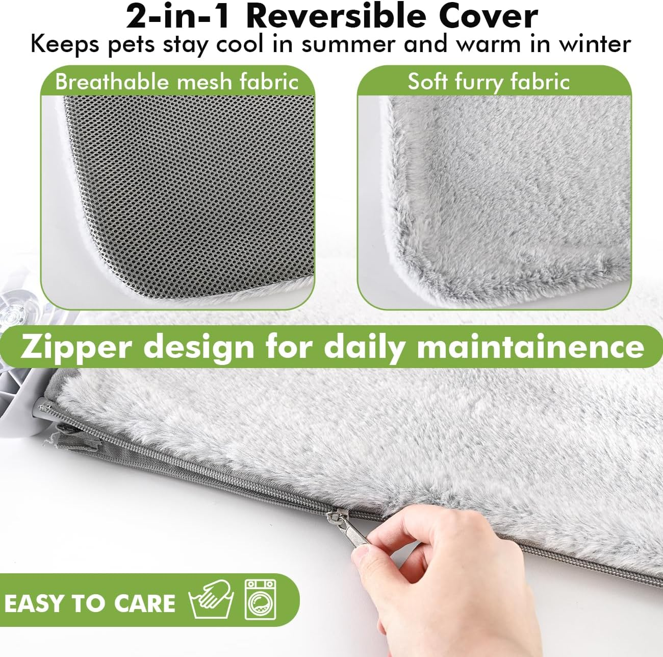 Zoratoo 2 PCS Wireless Folding Cat Window Hammocks with Metal Frame and Reversible Cover, Large Suction Cups for Indoor Cats Window Resting (Cat Bed, M-2 Pcs) C image number 4