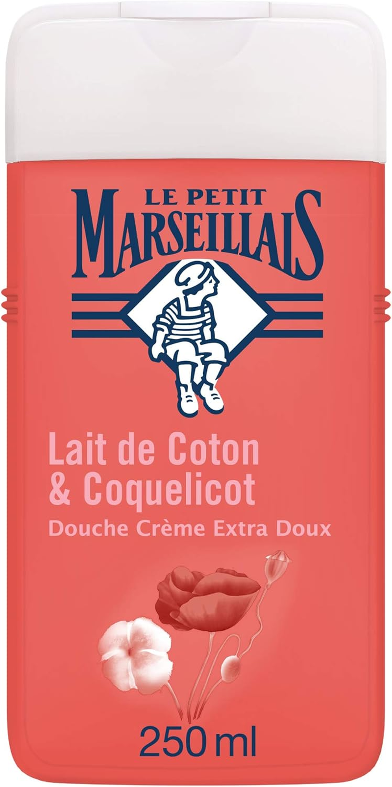 Le Petit Marseillais Lait De Coton Et Coquelicot - Sweet Cotton and Coquelicot Shower Cream 1 Pack