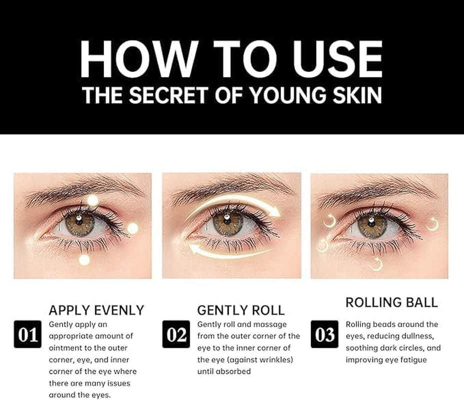 EASYNICE Eraser Roller Ball Essential Oil Eraser Rollerball Castor Oil and Frankincense for Eyes,Time Eraser Oil, Time Eraser Rollerball Organic Castor, Castor Oil and Frankincense Eye Roller image number 4