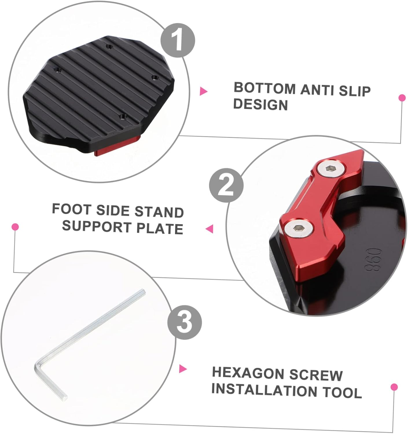 Motorcycle Kickstand Enlarger Pad Nmax155 Foot Side Stand Pad Kickstand Support Plate - Blue image number 3