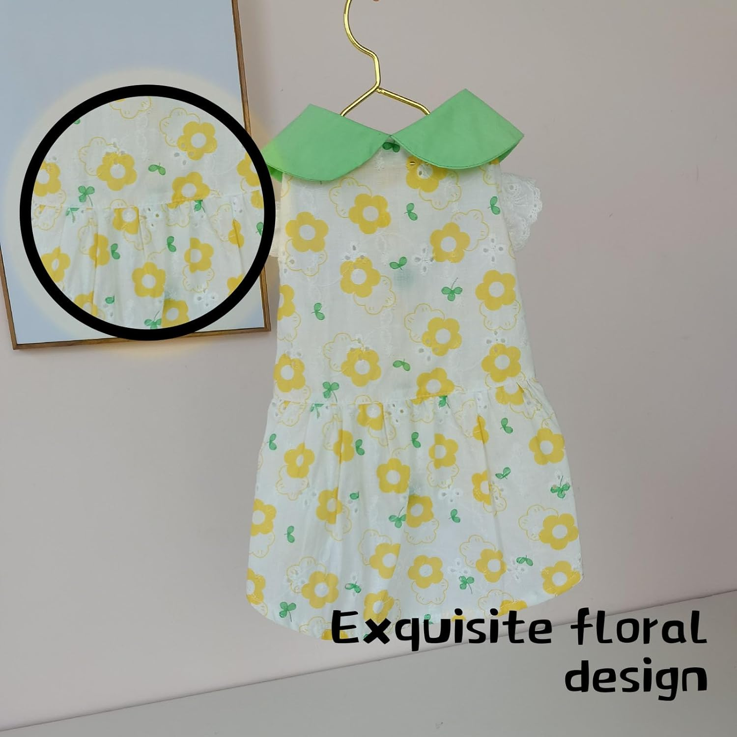 IUOUTG Hairless Cat Clothes Sphynx Soft Breathable Kitten Shirt Skirt Cute Floral Design Hairless Cat Costume Cat Vest for Male Female Cats Puppy Small Dogs image number 5