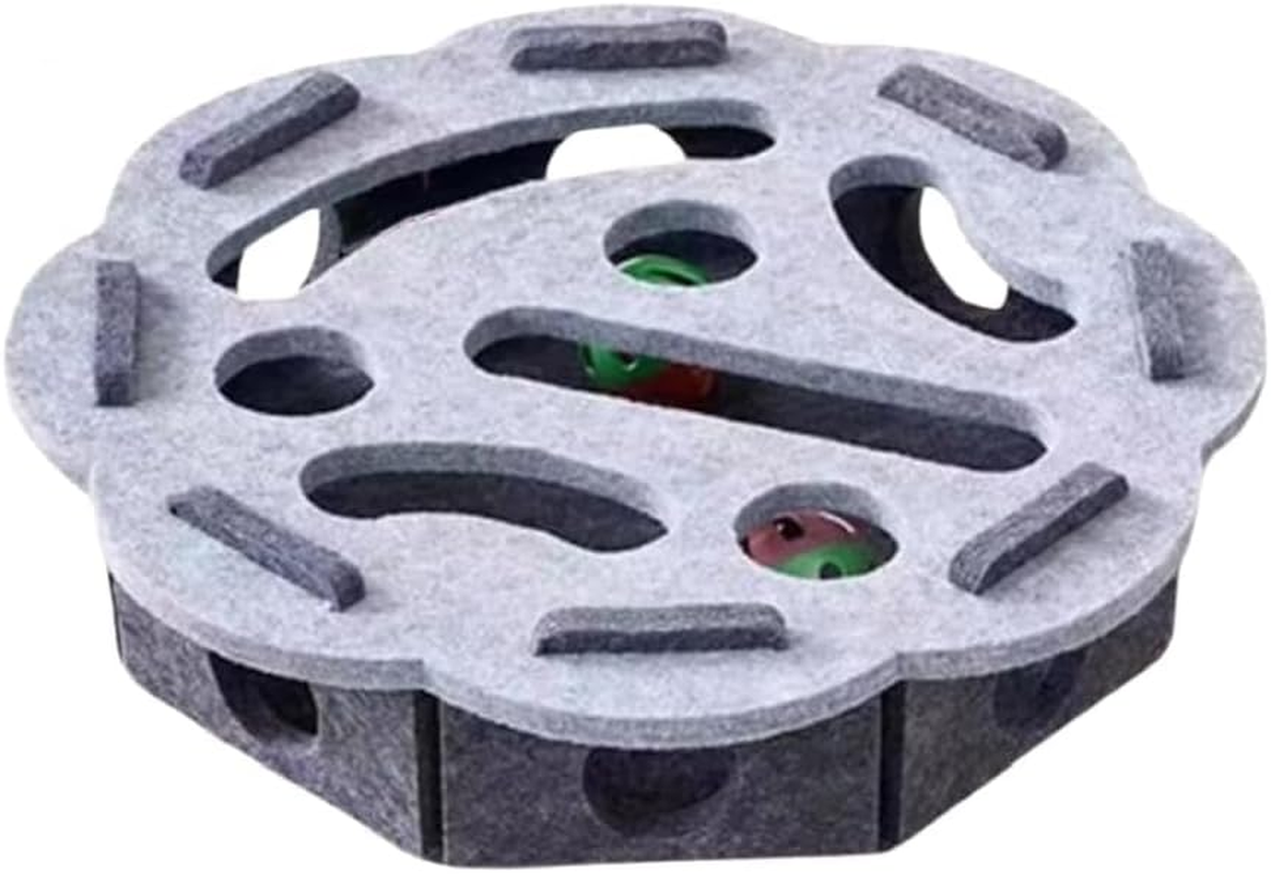 Xiaaofea Cat Scratch Puzzle Enrichment Box, Nail File with 2 Balls, Interactive Scratcher Toy for Indoor Cats, Promotes Natural Nail Care, Hunting Instincts and Mental Stimulation(White)