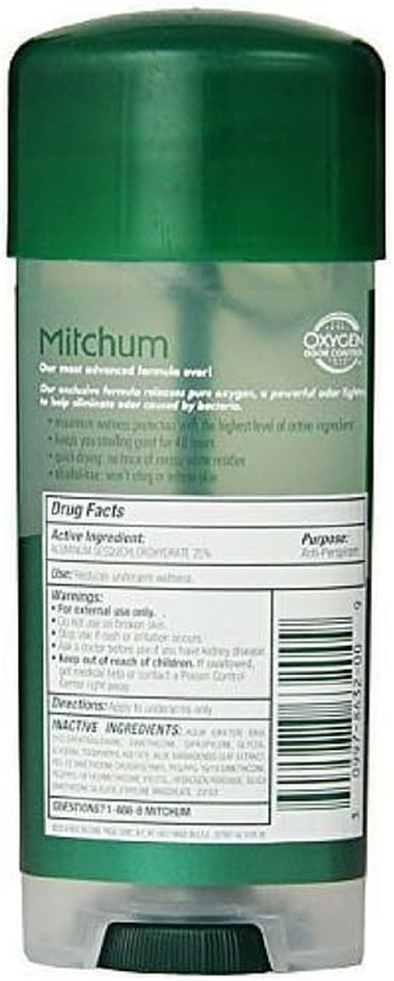 Mitchum Advanced Anti-Perspirant & Deodorant for Men, Gel, Unscented, 3.4-Ounce Stick (Pack of 4)
