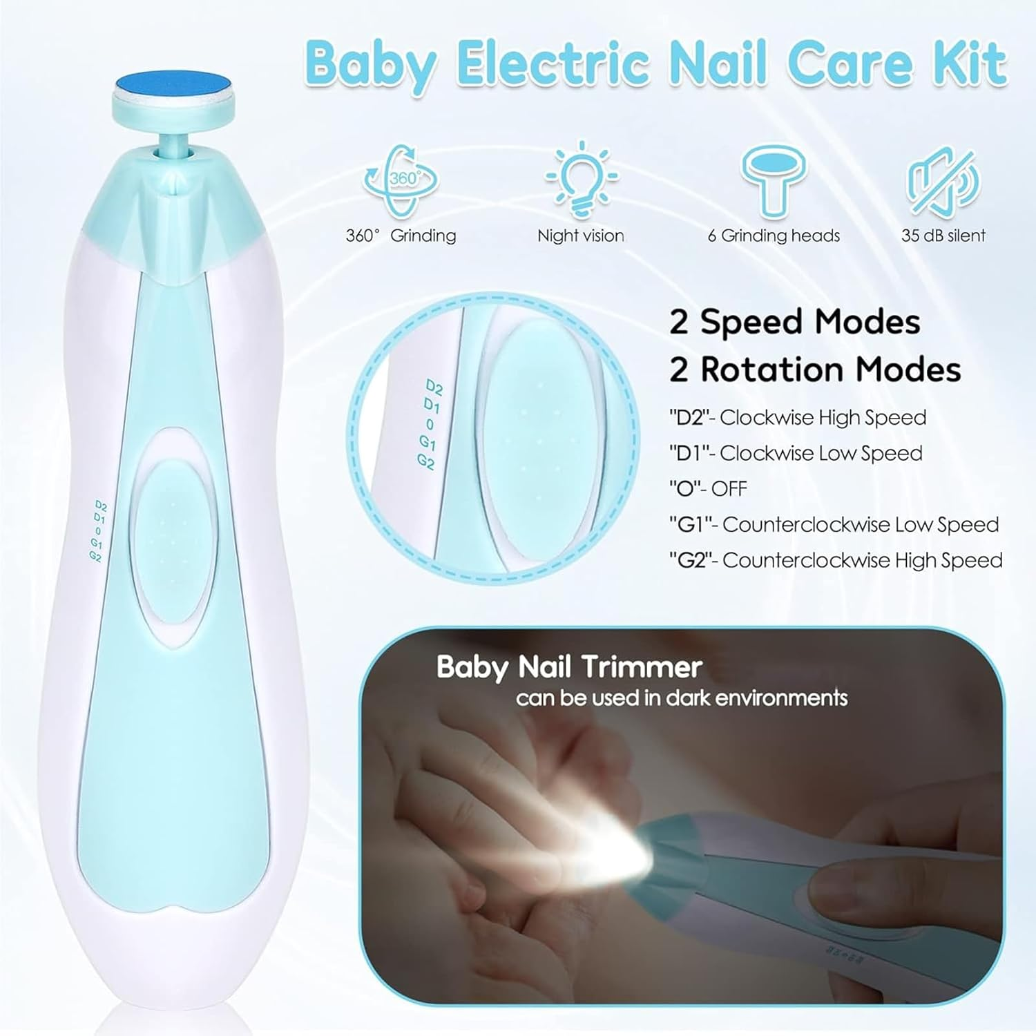 Baby Healthcare and Grooming Kit, Portable Baby Safety Care Set, Baby Essentials Kit for Newborn (Blue 26 in 1) image number 3