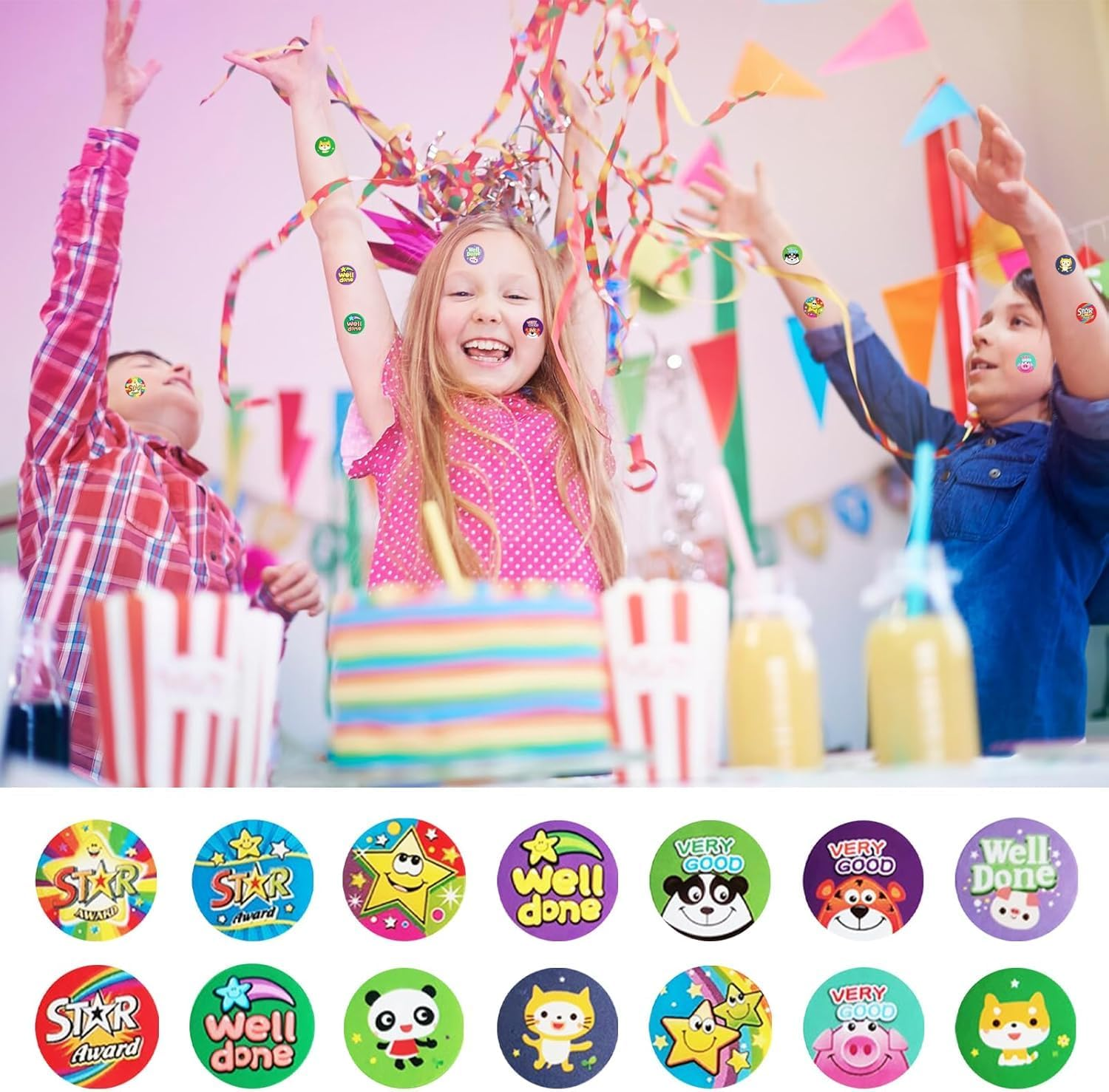 PQCLXUYA 1440 Pcs Reward Stickers,Motivational Stickers for Teachers, Star & Animal for Kids, Reward Chart for Students, Classroom Supplies and Good Behavior Encouragement(60 Sheet) image number 2