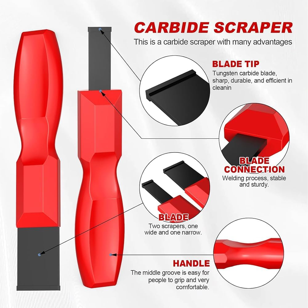 2PCS Carbide Scraper, 1-1/4 Inch and 5/8 Inch Carbide Scraper Set, Gasket Scraper for Metal and Automotive, Super Gasket Scraper Tool with Tungsten Tip image number 5