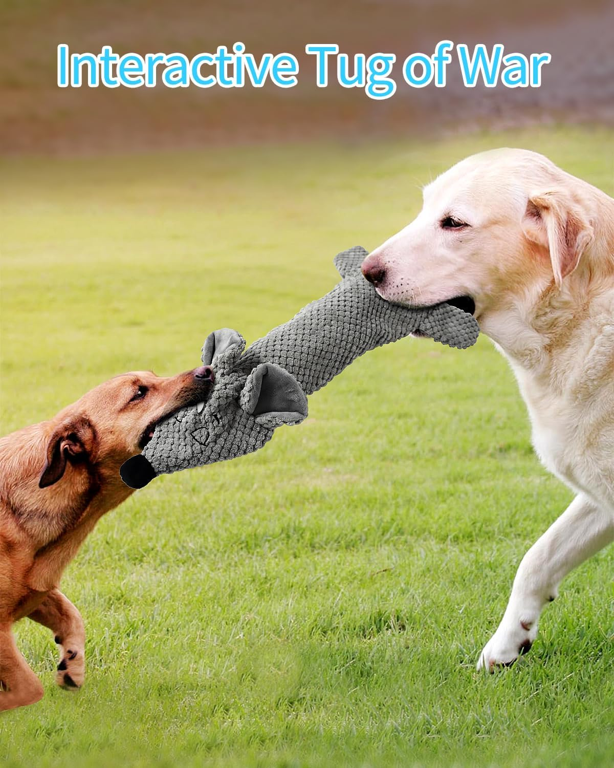 Squeaky Dog Toys with Bottle Pocket, No Stuffing Plush Crinkle Dog Toy for Small Medium Large Dogs, Interactive Puppy Teething Chew Toy&ndash; Water Bottle Not Included(Mouse) image number 2