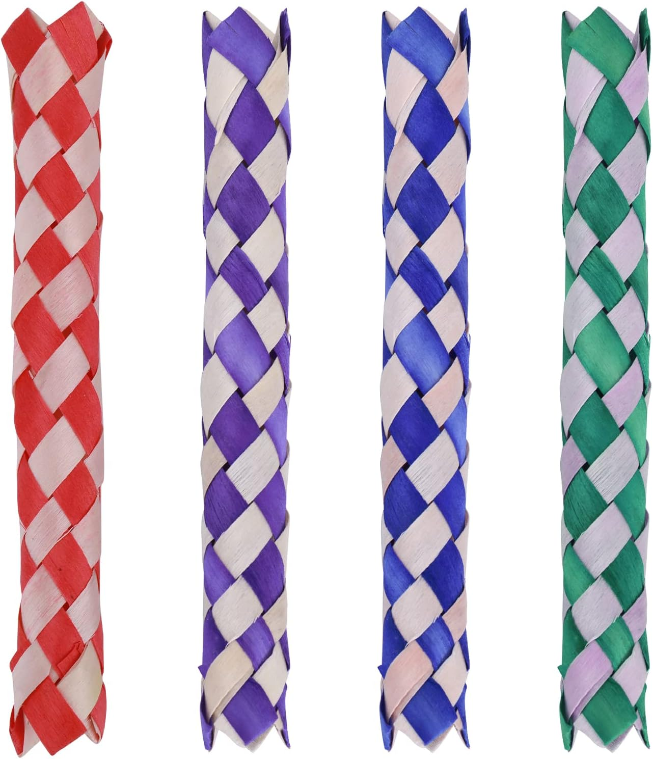 Prasacco 24 Pcs Chinese Finger Traps Classic Bamboo Finger Trap Cool Birthday Party Favors Goodie Bag Stuffers (4 Colors Random) image number 1