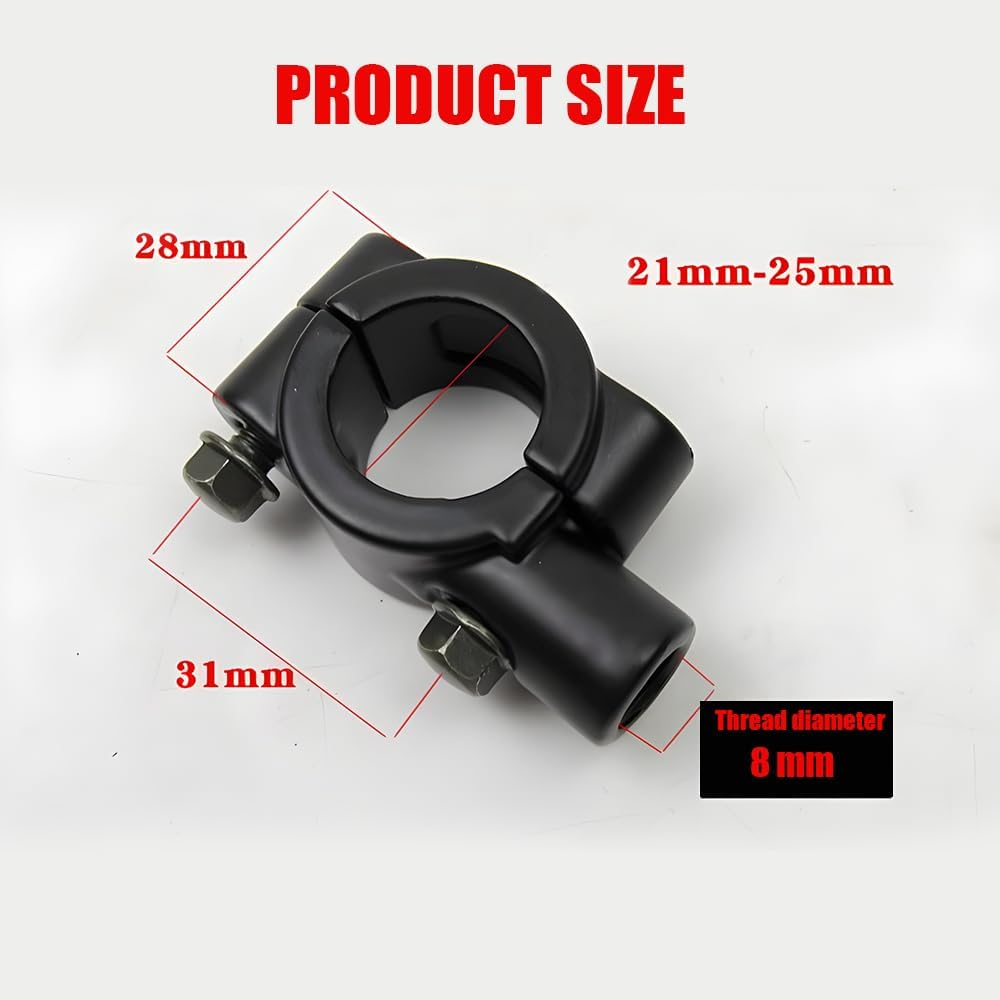 2 PCS Motorcycle Mirrors Bracket Holder,Handlebar Mount for Motorcycle Rear View Mirrors,7/8" 8Mm Motorbike Handlebar Holder Clamp Adaptor,For Motorcycle Side Mirror Adaptor image number 3