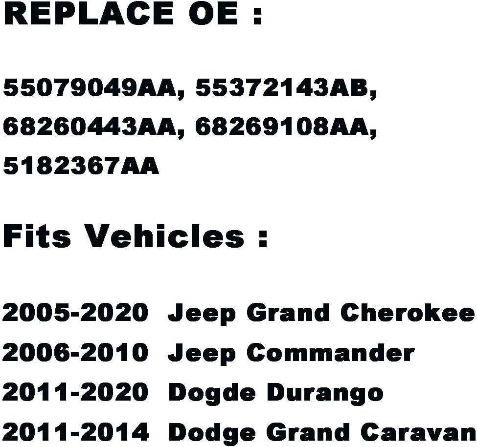Adjustable Windshield Washer Wiper Nozzle Mist Spray Type for 2005-2020 Jeep Grand Cherokee, 2011-2020 Dogde Durango, 2011-2014 Dodge Grand Caravan, Replace OE for 55079049AA, 55372143AB, 5182367AA image number 4