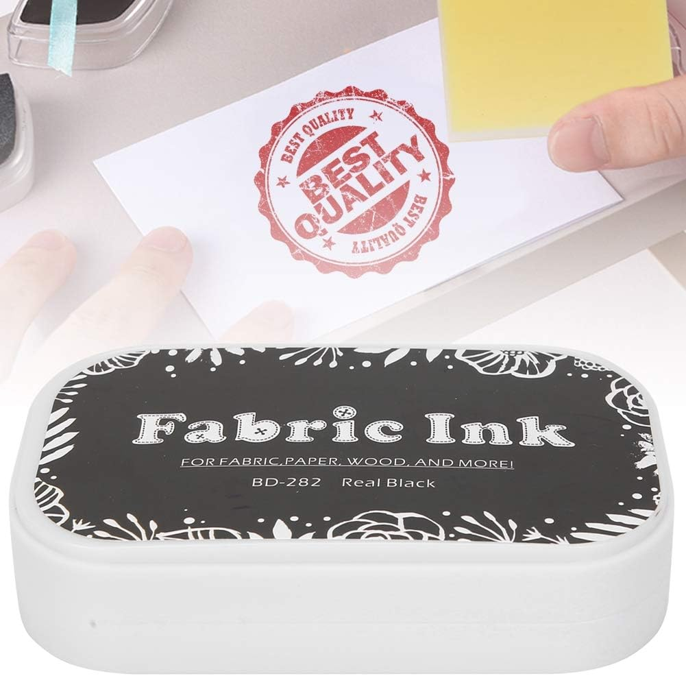 DIY Stamp Ink Pad, Clear Pattern for Paper Cloth Wood, Bright Washable Color (BD-282 Pure Black) image number 1