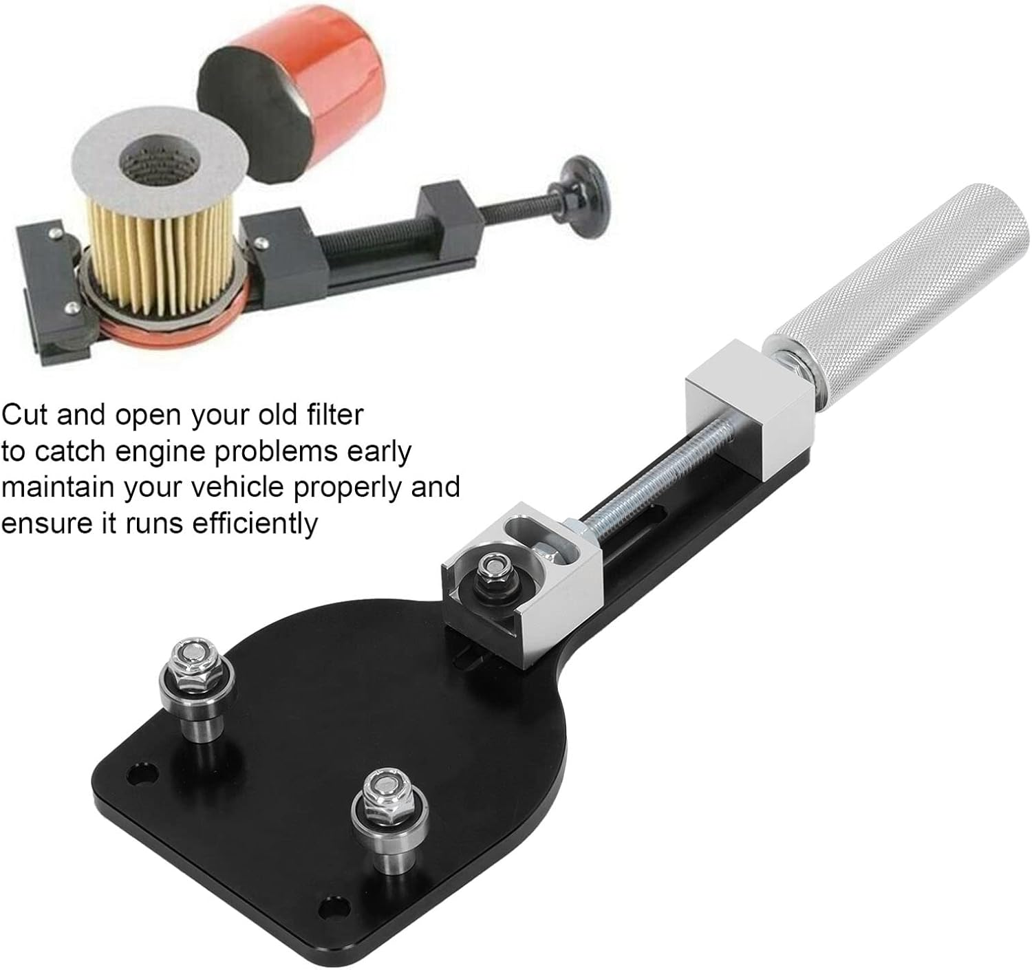 77750, Oil Filter Canister Cutter Zinc Alloy Durable Oil Filter Cutter for Car (Black) - Red image number 4