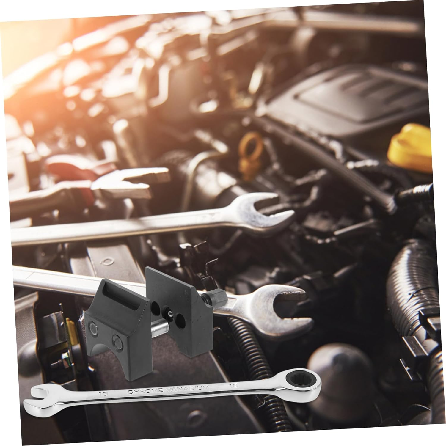 COOLHIYA Double Ended Suspension Strut Spreader Tool with Wrench, Hub Steering Splitter for Car Suspension Repair and Maintenance Automotive Tools Equipment image number 4