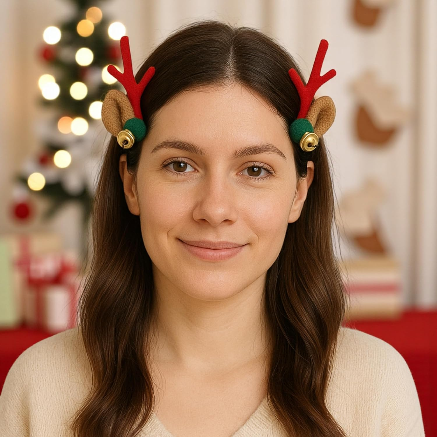 MIJOMA Reindeer Hair Clips - Festive Hair Accessories for Christmas, 2 Pairs, 2 Designs, 5 X 7 Cm image number 6