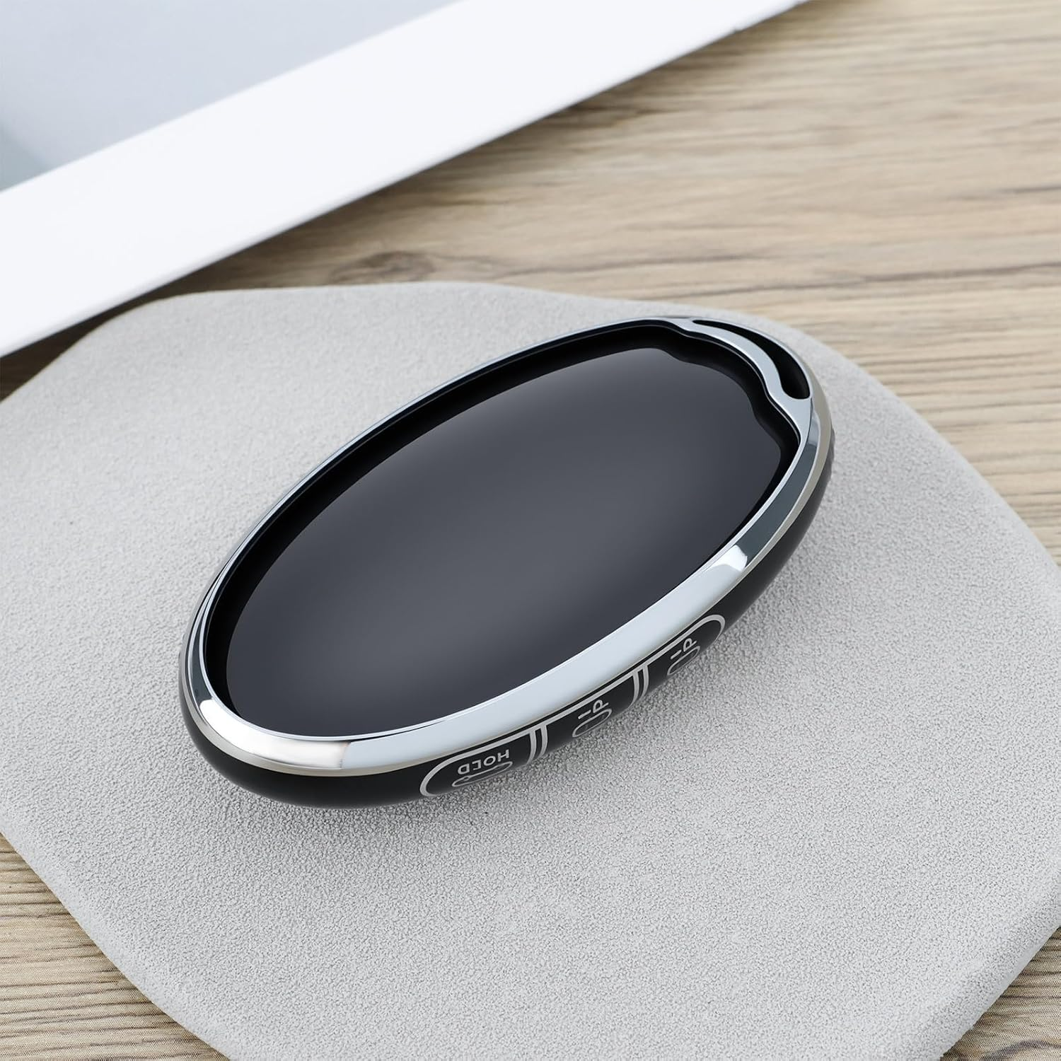 LT Easiyl 2Pcs 7-Button Key Fob Cover Compatible with Hyundai Loniq 6 5 Compatible with Kona SX2 EV (Black Silver Edge) image number 6