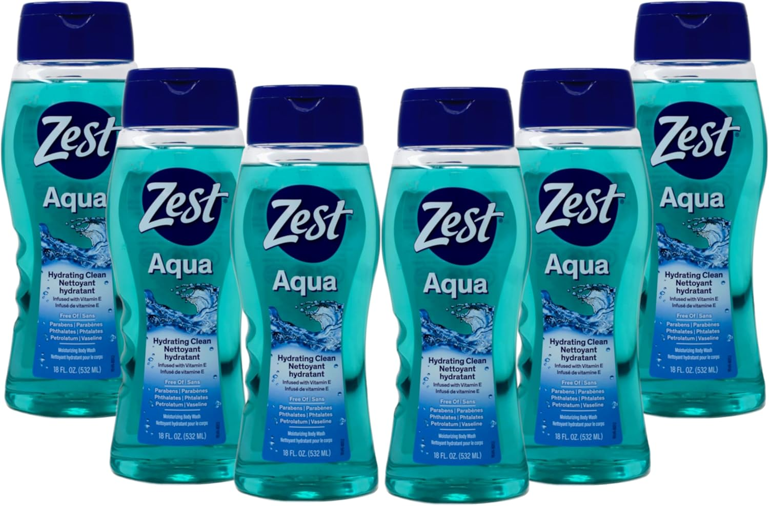 ZEST BODYWASH AQUA 18 OZ (Pack of 6) image number 1
