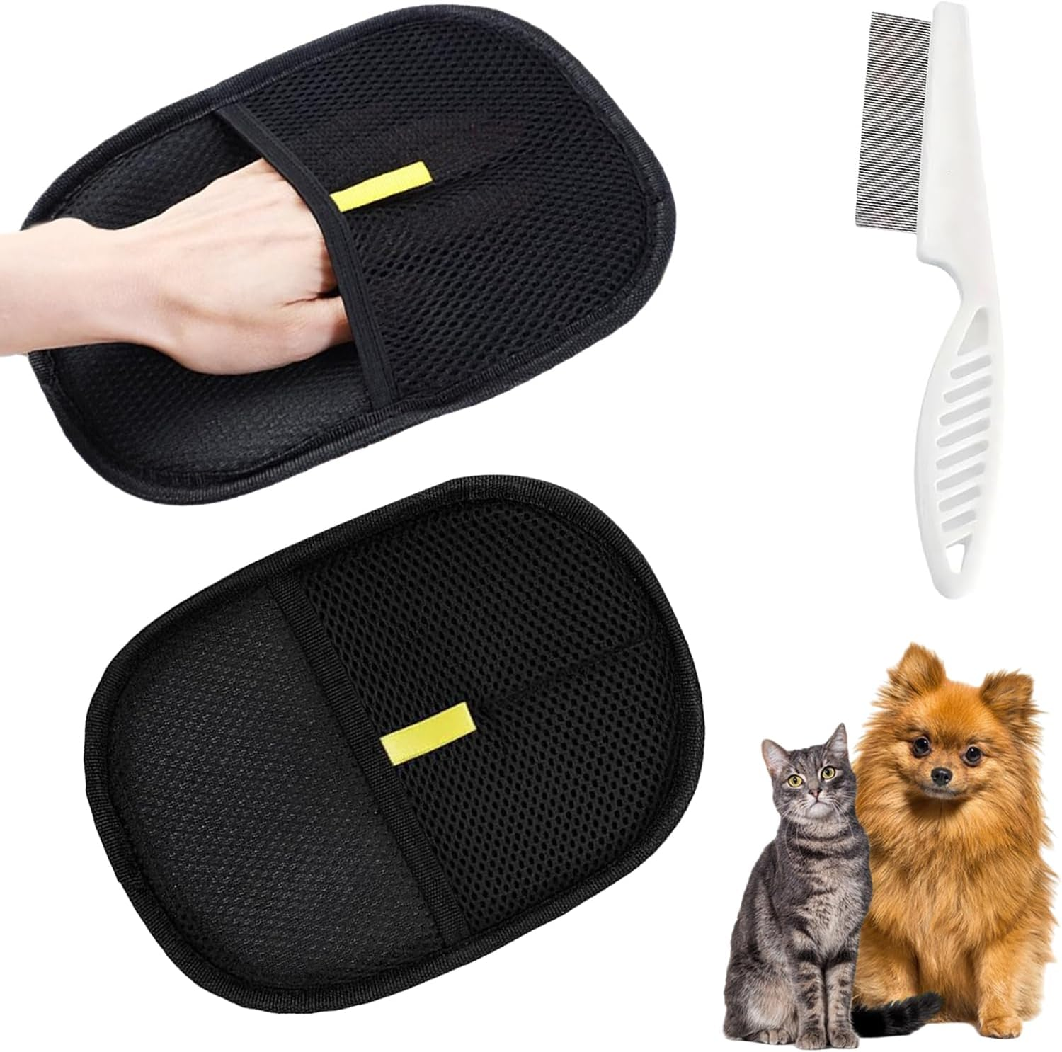 BASTOUR Reusable Fur Magnetic Glove, Pack of 2 Fur Magnet with Detangling Comb, Cat Brush Glove, Cat Gloves, Grooming Dog Hair Removal for Clothes, Sofas image number 4