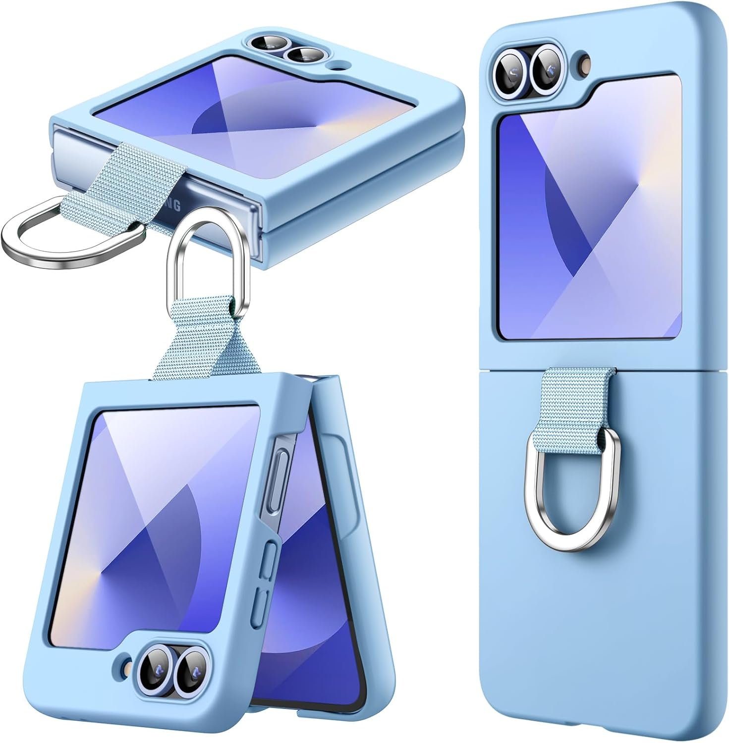 Jetech Case for Samsung Galaxy Z Flip 7 2025 with Ring, Hard PC Slim Shockproof Anti-Scratch Protective Phone Cover (Coralred)