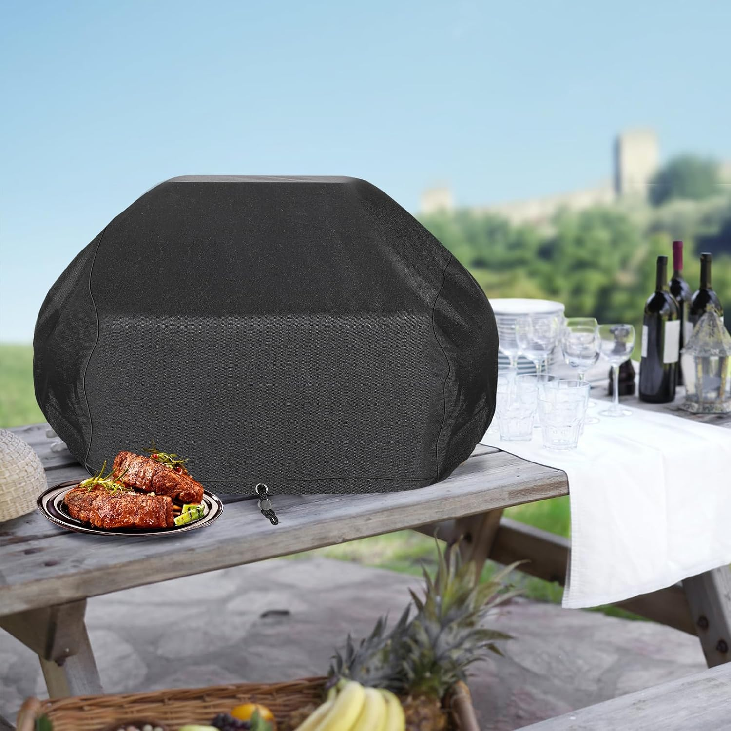 Amptaan Woodfire Outdoor Cover for Ninja Woodfire Pro XL Outdoor Oven OG800 and OG900 Series, Pizza Oven Cover with Adjustable Drawstrings and Elastic Bands, Pizza Oven Accessories image number 4