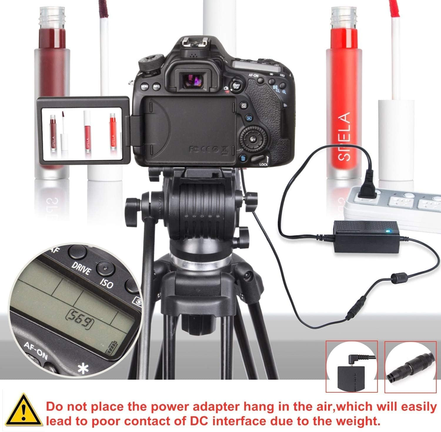 Kimaru ACK-E10 AC Power Adapter DR-E10 DC Coupler LP-E10 Dummy Battery Kit for Canon EOS Rebel T3 T5 T6 T7 1100D 1200D 1300D 1500D 2000D,Kiss X50 X70 X80 X90 Cameras. image number 6