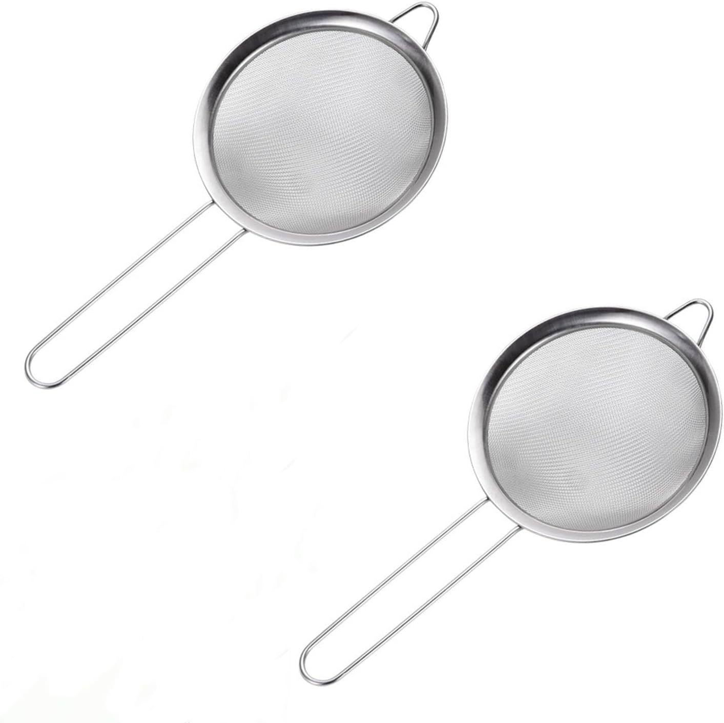 Stainless Steel Fine Mesh Strainer 2 PCS, Handle Sieve Mesh Strainers Sieve Flour Sifter Set for Kitchen image number 1