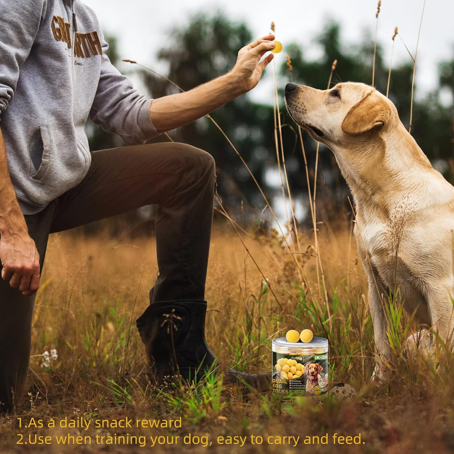 Freeze Dried Cat Snacks Dog Treats Healthy Quail Egg Yolk for Cats Dogs Training，Pet Snacks Increase Nutrition for Dogs Puppy Cats image number 2