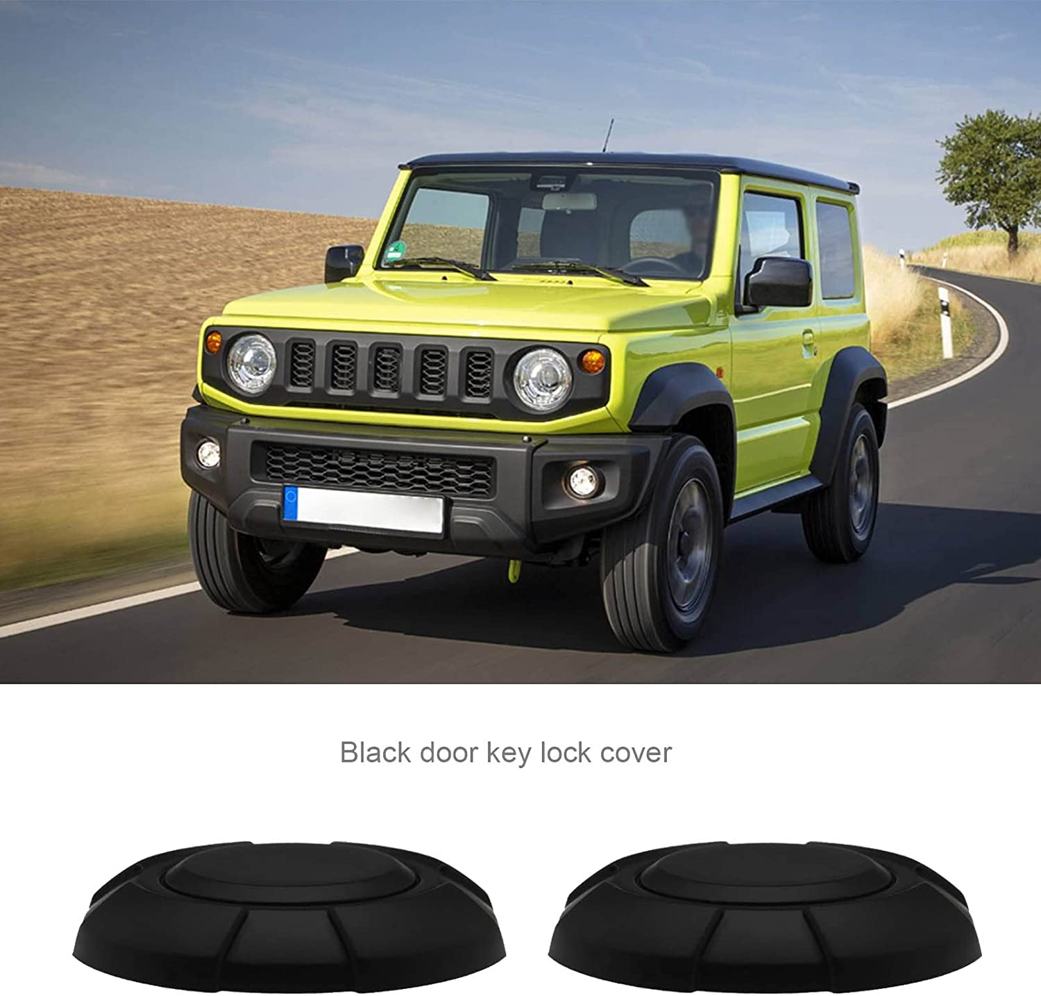SING F LTD 2PCS Car Door Lock Trim Cover Dust-Proof Anti-Rust Keyhole Decoration Cap Compatible with Jimny JB64 JB74 Auto Replacement Accessories Black image number 6