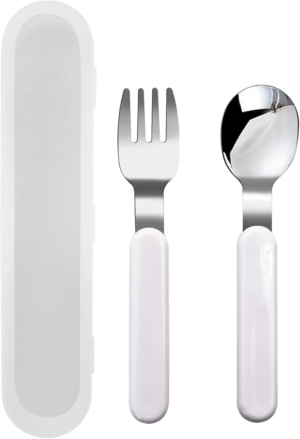 VANRA 2-Piece Children Fork and Spoon Set 18/10 Stainless Steel Child Flatware Set Kids Utensils Set with Case for Lunch Box image number 5