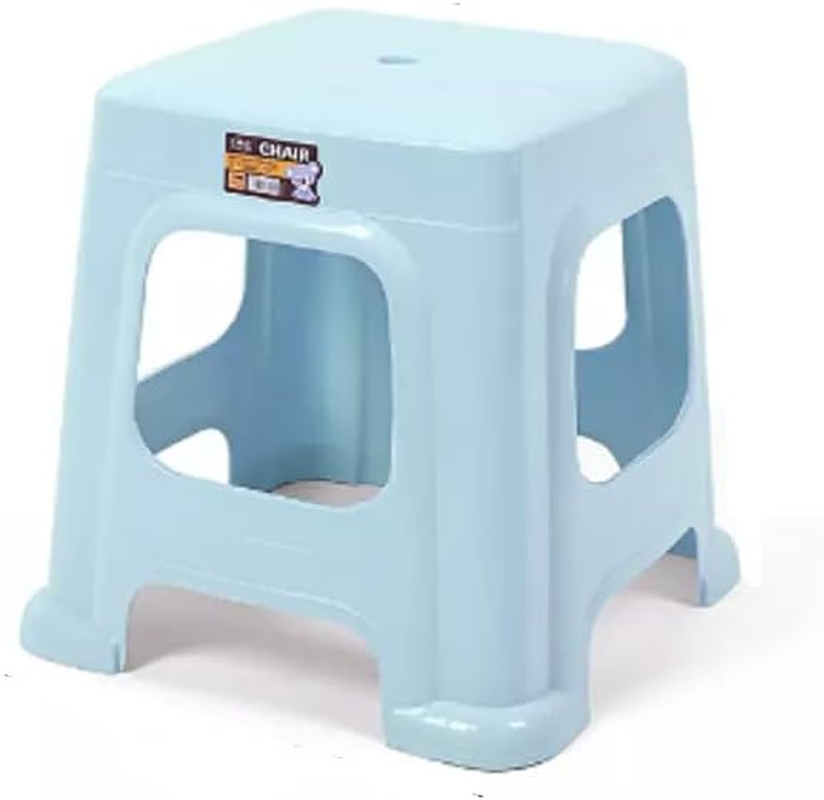 2Pcs 47Cm / 31Cm Height Plastic Stacking Stool Outdoor Indoor Stool &Chair Kitchen Dining Garden Audult/Kid Party Fishing Light Heavy Duty (47Cm White)