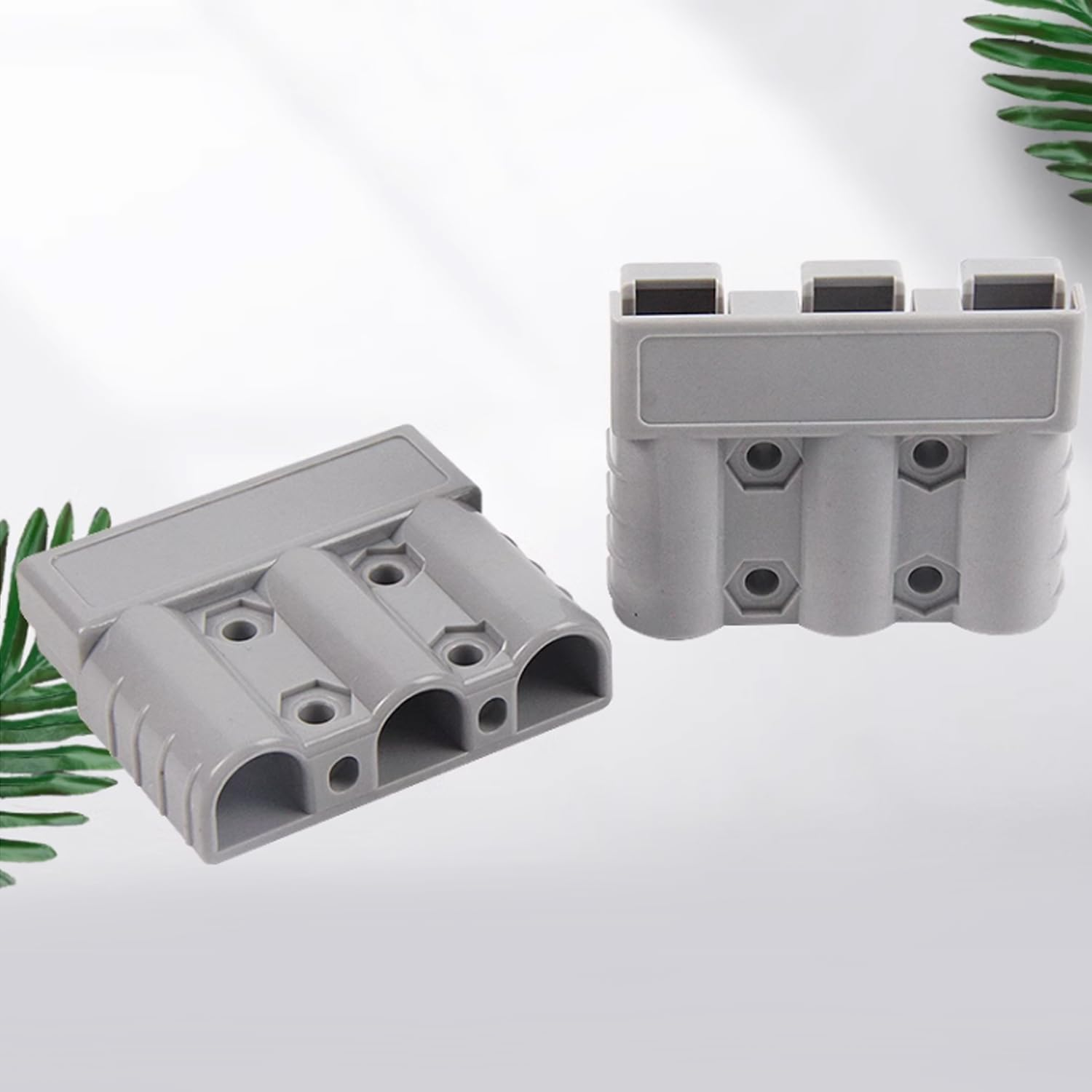 Anderson Style 3-Pin 3-Pole Battery Connector, 50 Amp 6AWG Quick Connect/Disconnect for DC-DC Chargers, Solar Panels, Trailers, 4WD, Caravans (2 Pcs)