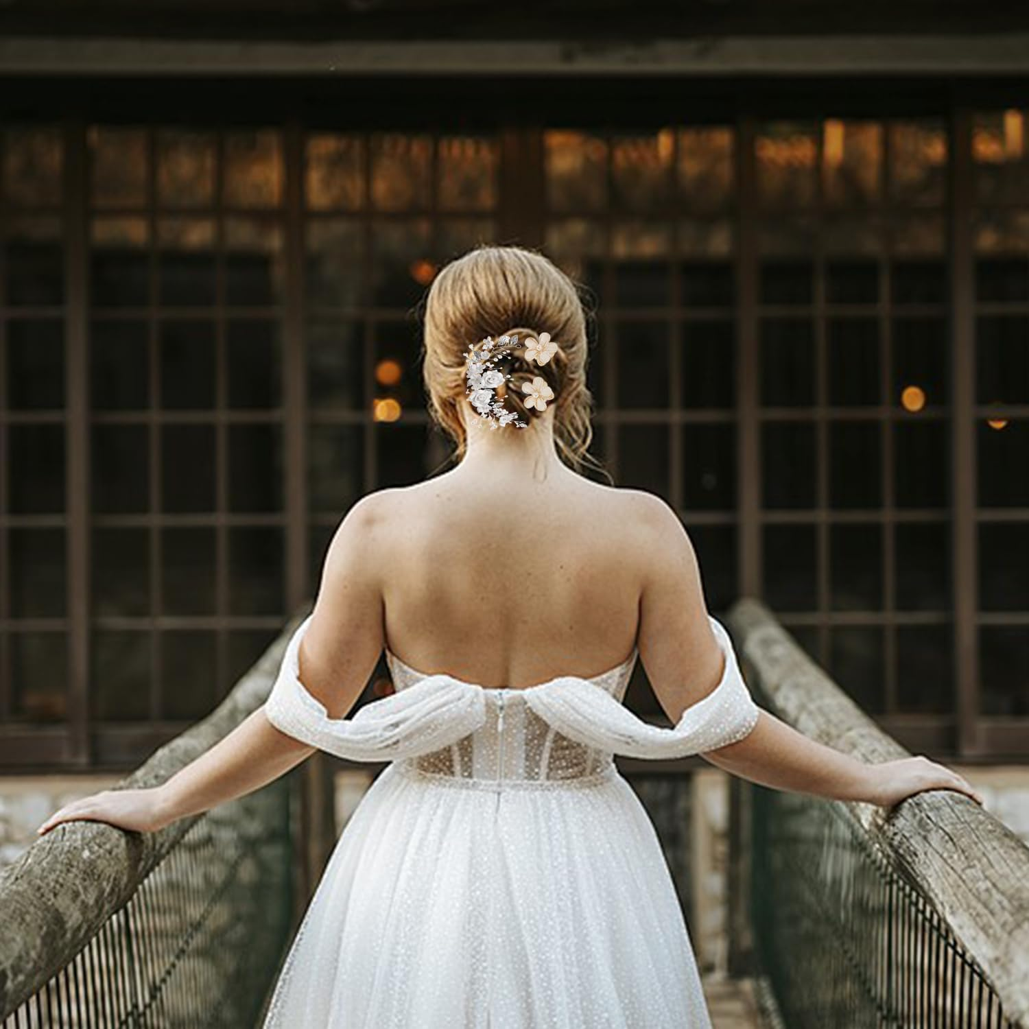 1 Piece Mosaic and Leaf Headdress and 10 Pieces Hair Clips, Elee and Simple Hair Accessories, Bridal Hair Accessories, Clothing Accessories, Hairstyle Accessories image number 2