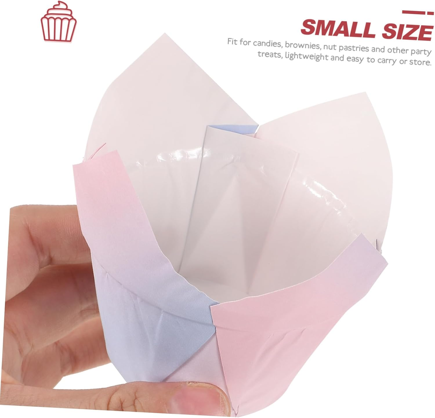 50 Pack Tulip Cupcake Liners Baking Cups Paper Muffin Liners Elegant for Celebrations Baking Needs image number 5