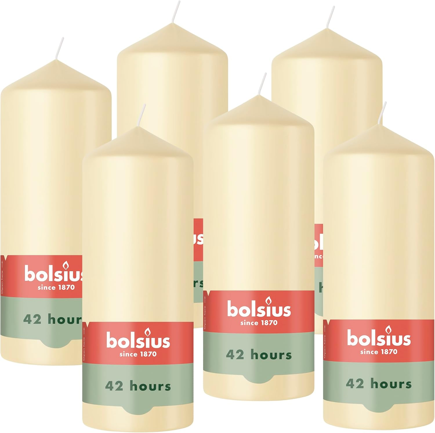 Bolsius - Pillar Candle - Beige - 15 Cm - Burning Time 42 Hours - with Natural Extracts - Natural Plant Wax - without Palm Oil image number 1