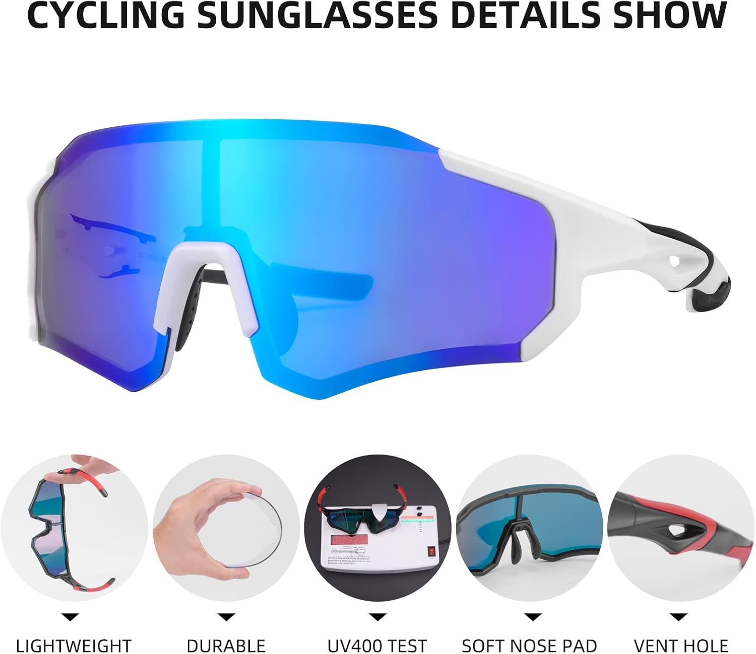 ROCKBROS Sunglasses for Men Women UV Protection Cycling Sunglasses Sport Glasses