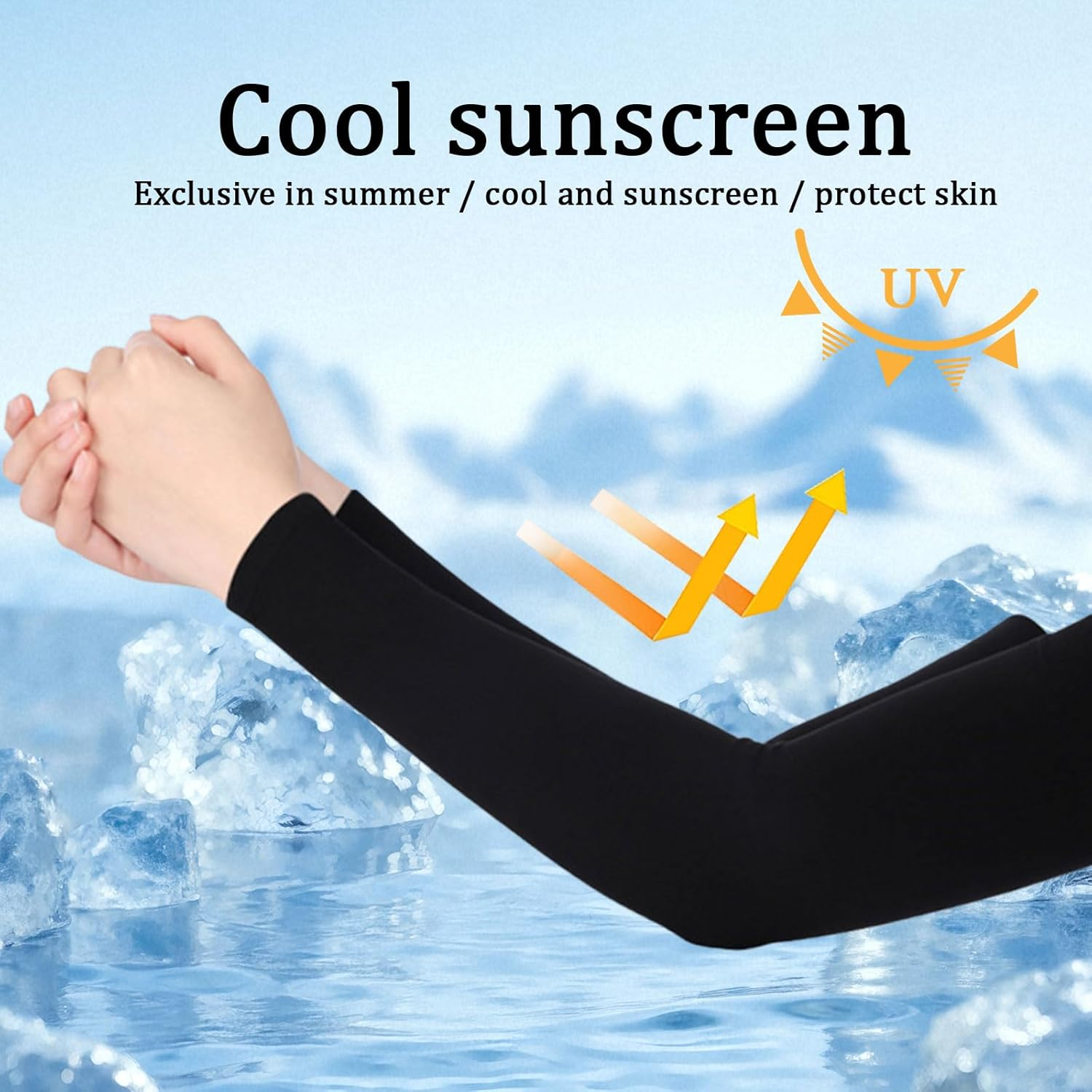 12 Pcs Arm Sleeves, Upf 50+ Men'S and Women'S Uv Protection Arm Warmers, Cool and Breathable Volleyball Arm Sleeves, Arm Compression Sleeve, Suitable for Volleyball, Outdoor Running, Sun Protection image number 2