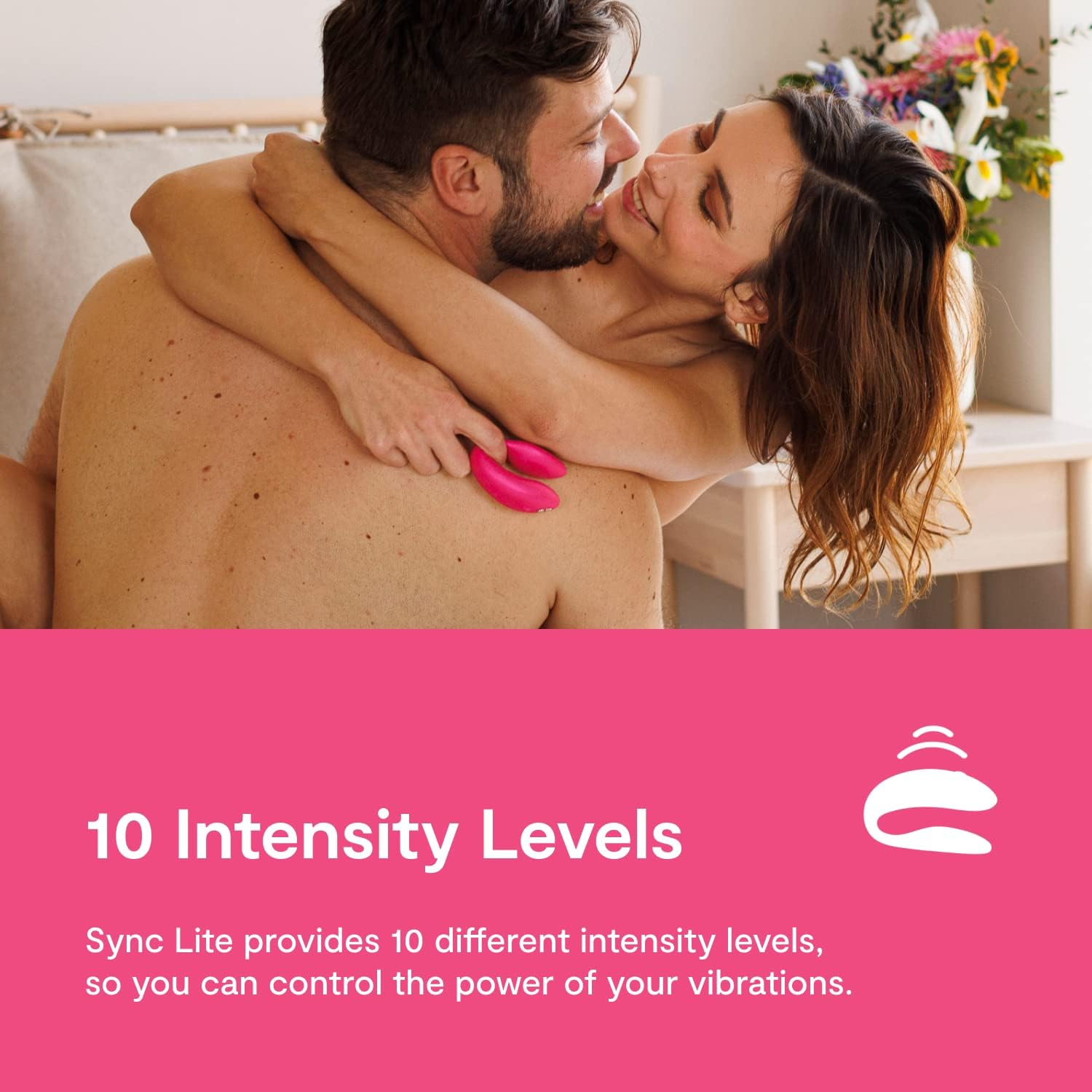 We-Vibe Sync Lite Couples Vibrator &ndash; App Controlled C-Shape Vibrator &ndash; Wearable Vibrating Couples Adult Sex Toy &ndash; G-Spot and Clitoris Dual Stimulation &ndash; USB Rechargeable - Coral Pink