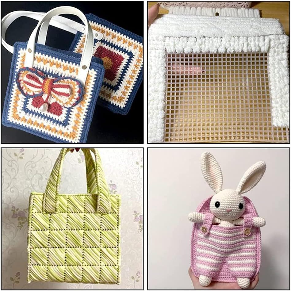 Haskoss 20Pcs Plastic Mesh Canvas Sheets for Embroidery, Acrylic Yarn Crafting, Knit and Crochet Projects (10.2 X 13.2 Inch) image number 4