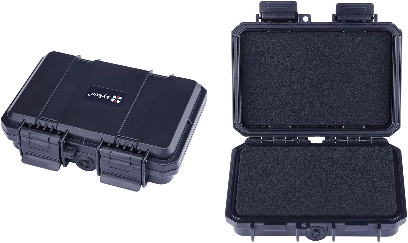 Lykus HC-1410 Mini Hard Case Dry Box with Foam Insert, Interior Size 14X9X3.8 Cm, IP66 Splash-Proof